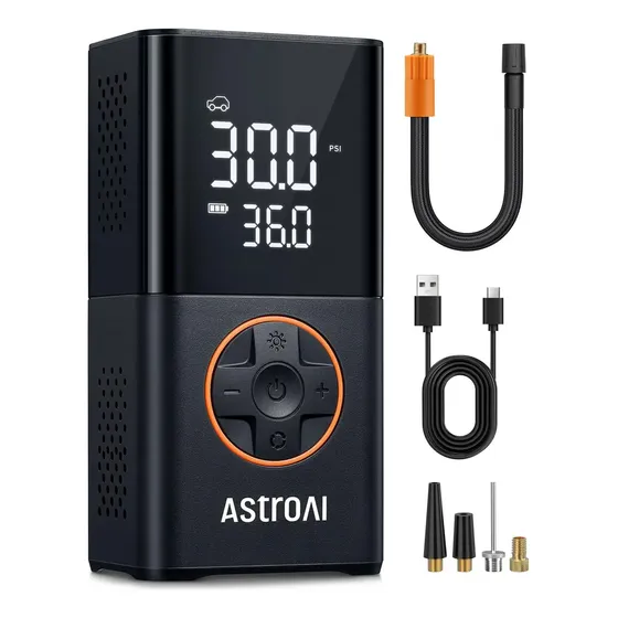 Compressor Portátil Mini Car Air Pump Digital Bomba Elétrica 150PSI Com Visor Para Carro Moto Bike Calibrador De Pneu Multifuncional AstroAI