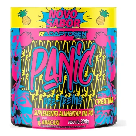 Pré-treino Adaptogen Panic 300g Abacaxi Com Creatina E Cafeína