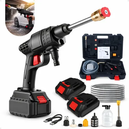 Lavadora de Alta Pressão Portátil Recarregável Lava Jato 48V 600W Bivolt