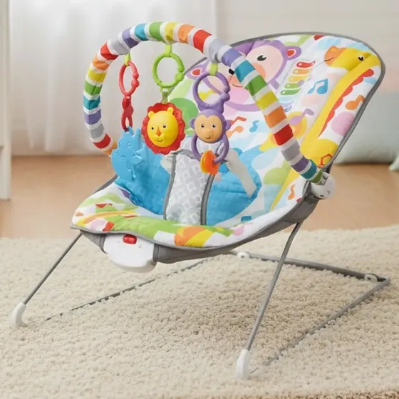 Cadeira Balanço Bebê Brinq Baby Vibratória Colorido Animais 18kg