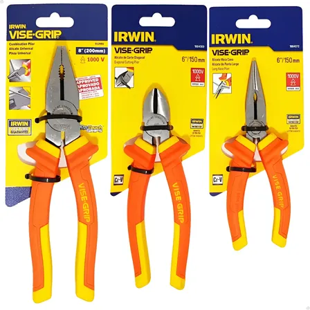 Jogo De 3 Alicates Irwin Universal 8 Bico 6 Corte 6 1000v