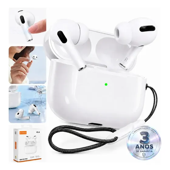Fone de Ouvido Bluetooth 5.4 Tws Sem Fio com Microfone HD Anti Ruido A Prova D'água Compatível iPhone Samsung Xiaomi Motorola Redmi Android iOs Para Esporte Academia Trabalho Game AGOLD