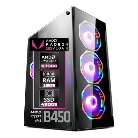 Pc Gamer Fácil Pulse Amd Ryzen 7 5700g Radeon Vega 8 Ssd 480gb 16gb Ddr4 Fonte 500w - Pgf-0150pu