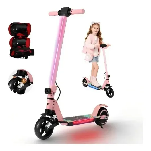 Patinete Elétrico Infantil HONEYWHALE E10s Rosa, Com Luz LED e 6km de Autonomia
