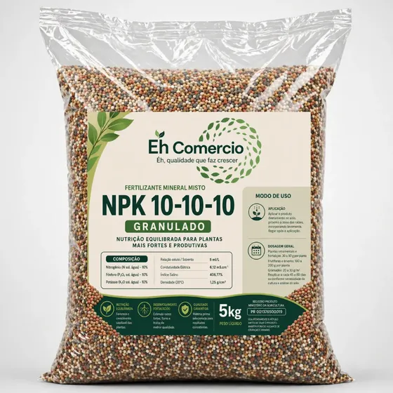 Adubo Fertilizante Npk 10.10.10 Com 5k