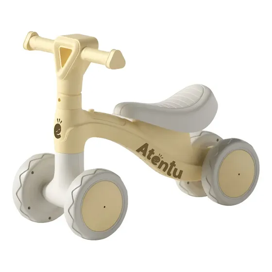 Bicicleta De Equilíbrio Infantil Andador Sem Pedal 4 Rodas Amarelo