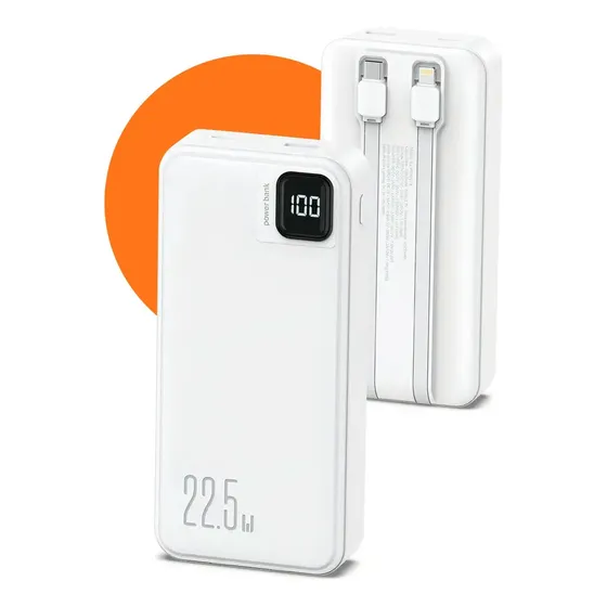 Power Bank EBS Acoustic de 20.000mAh com Display Digital e Carga Rápida 22.5W para iPhone, Samsung e Xiaomi