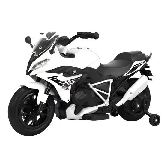 Moto Elétrica Infantil c/ Rodinha Frente/Ré 12v Maxi Toys - BRANCO