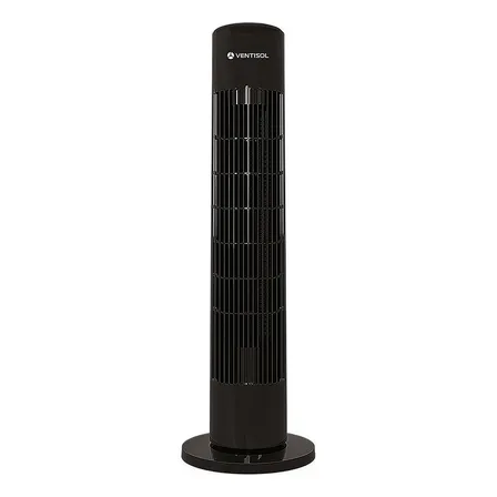 Ventilador De Torre Ventisol Fênix Preto Com Controle Remoto E Oscilação 14 Cm 127v Plástico