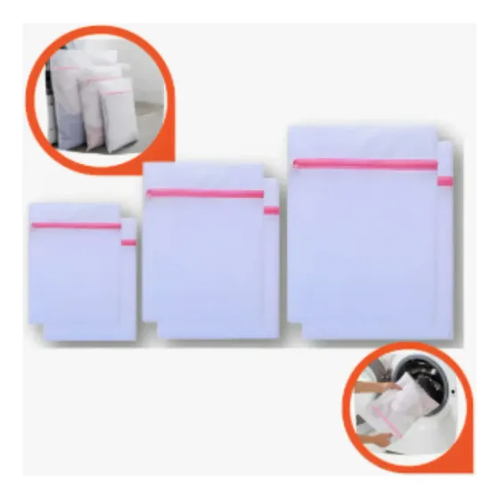 Kit 6 Saquinhos Sacos Lavar Roupa Intimas Delicada Com Zíper Protetor De Lingerie 2p/2m/2g Guardar Roupas Viagem Sem Bolinhas Na Roupa Zet Store Sortido
