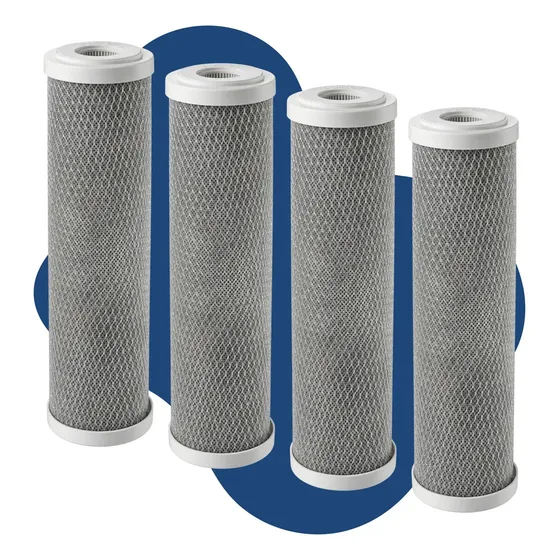 Kit 4 Refil Filtro 9.3/4 Carbon Block Carvão Ativado Carcaça