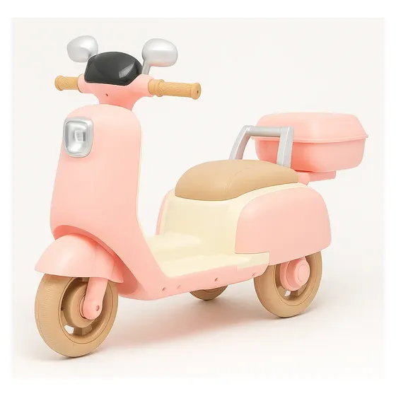 Moto Lambreta Elétrica Infantil Rosa Luz Led Bivolt Música Rosa 127/220v