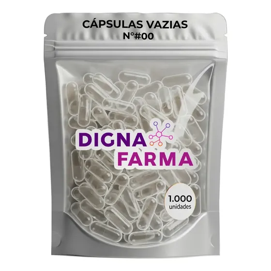 1.000 Cápsulas Vazias De Gelatina Incolor N° 00 (1000mg) Incolor / Transparente