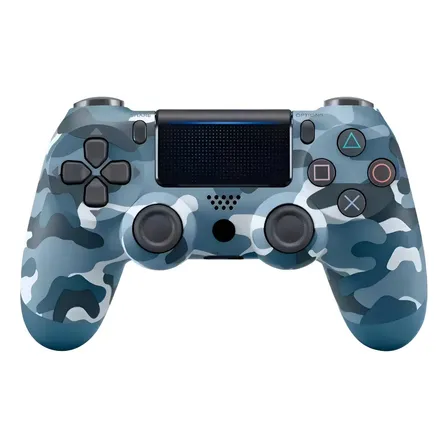 Controle Sem Fio Camuflado Compatível Ps4 Pc Bluetooth 2026 Azul Camuflado