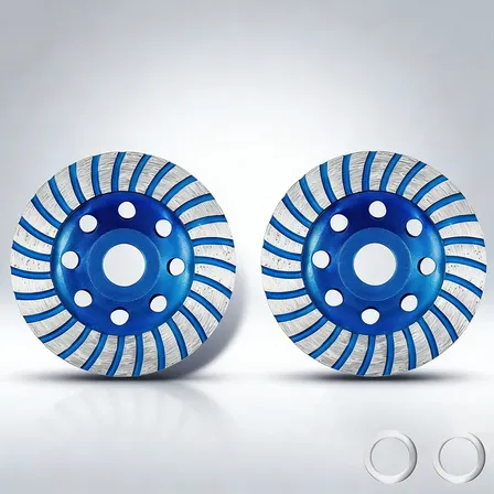 Kit 2 Disco De Desbaste Diamantado 115mm Concreto Mármore Azul