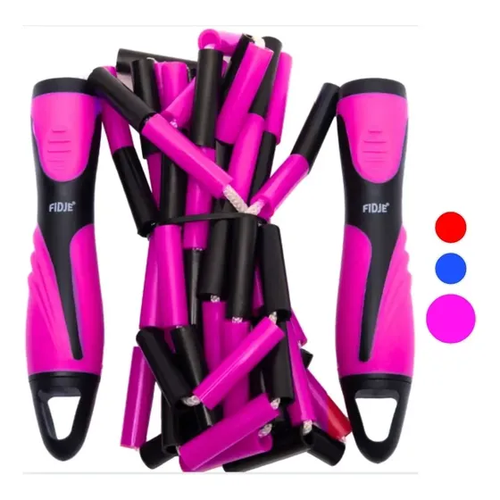 Corda Segmentada De Pular Freestyle Com Rolamentos Rosa-chiclete