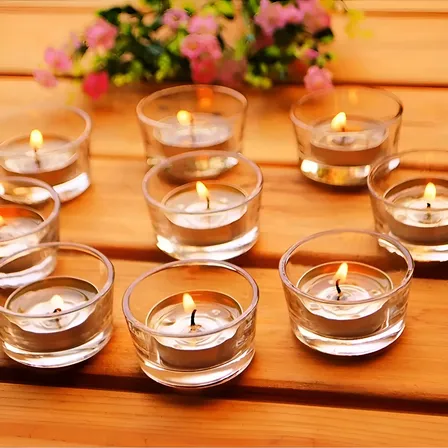 Kit 10 Porta Velas De Vidro Redondo Castiçal Pote 2,5x5cm
