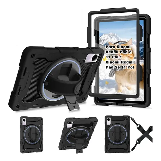 Capa Anti-Impacto para Xiaomi Redmi Pad 2 e Pad SE 11" com Suporte e Porta Caneta