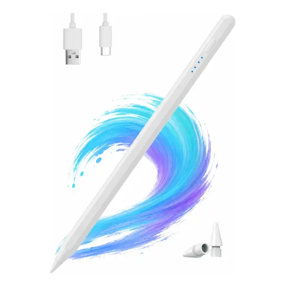 Caneta Pencil Para iPad 6ª 7ª 8ª 9ª 10ª 11ª Geração A16 Air Pro Mini, Palm Rejection, Magnética, Sensor De Inclinação E Ponta Fina