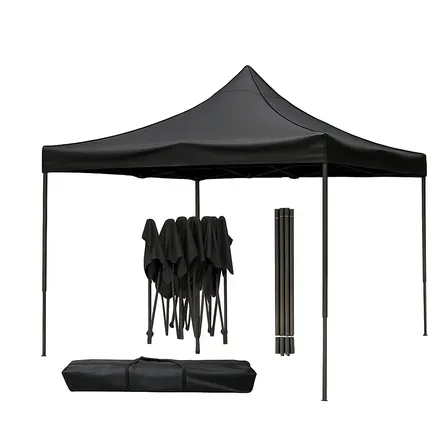 Gazebo Barraca Tenda Camping Praia Garagem Feira Teto 3x3 Mt Cor Preto