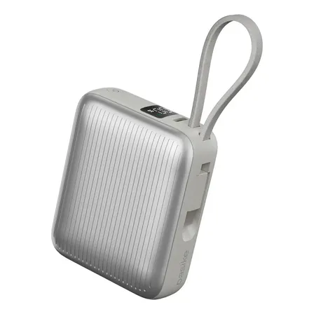 Basike Power Bank Carregador Portatil 35w Turbo 10000mah Com Cabo Usb C Super Carregamento Rápido Pd Leve Compacto Para... Cinza