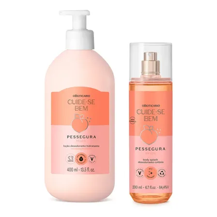 Combo Pessegura : Body Splash 200ml + Loção Cor Pêssego