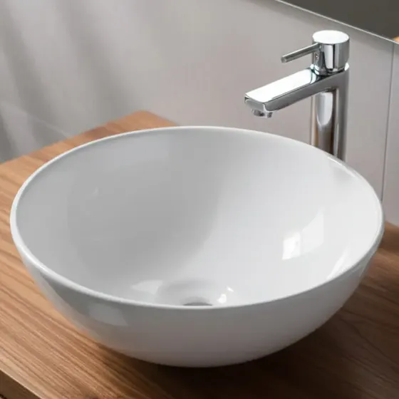 Cuba Sobrepor Louça Oval Branca 28cm Lemi Banheiro Branco Brilhante