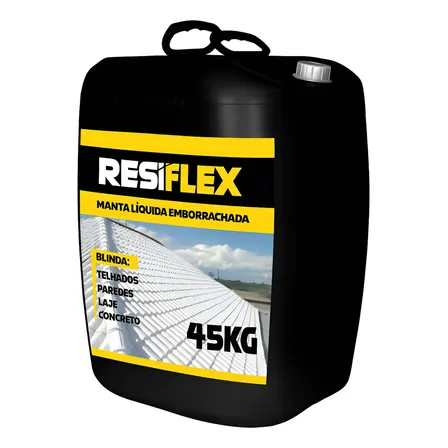 Manta Líquida Impermeabilização Resiflex Preta Fosca 45kg Concreto Paredes Preto Fosco