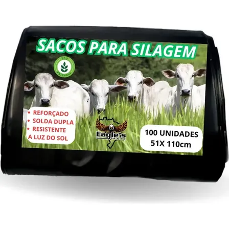 Sacos Para Silagem 51 X 110cm 100un Resistentes+ Abraçadeira