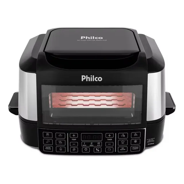Fritadeira Elétrica Air Fryer Philco Paf12a Barbecue Digital 12l Preta - 220v Preto