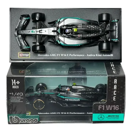 Bburago 1:43 F1 Mercedes Amg Petronas Azul Claro Acrilico Azul-claro Preto