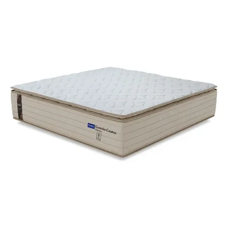 Colchão Queen Probel Molas Ensacadas Pillow Top Genova Branco/bege