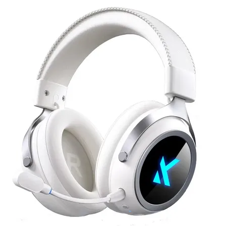 Headset gamer sem fio Mchose Auriculares Gamer Trimodo X9 Negro MC-X9-2 branco com luz rgb LED