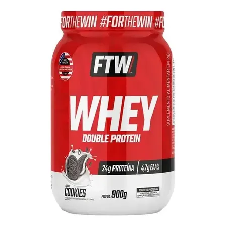 Whey Protein Double Protein Ftw 900g - Suplemento Em Pote Sabor Cookies Biscoitos