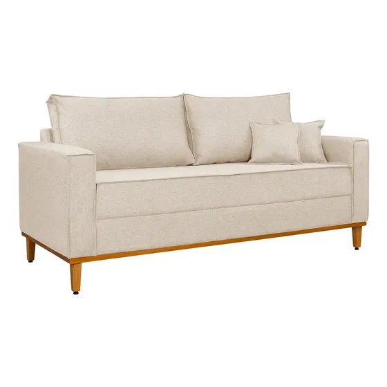 Sofá Beny 3 Lugares 1,80 Cru Moderno Confortável Design Clean Com