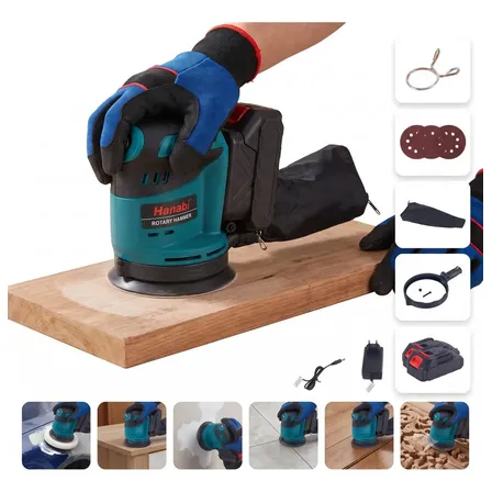 Lixadeira Rotativa Professional Coletor Pó E Disco Lixa125mm Azul-escuro 60hz 127/220v