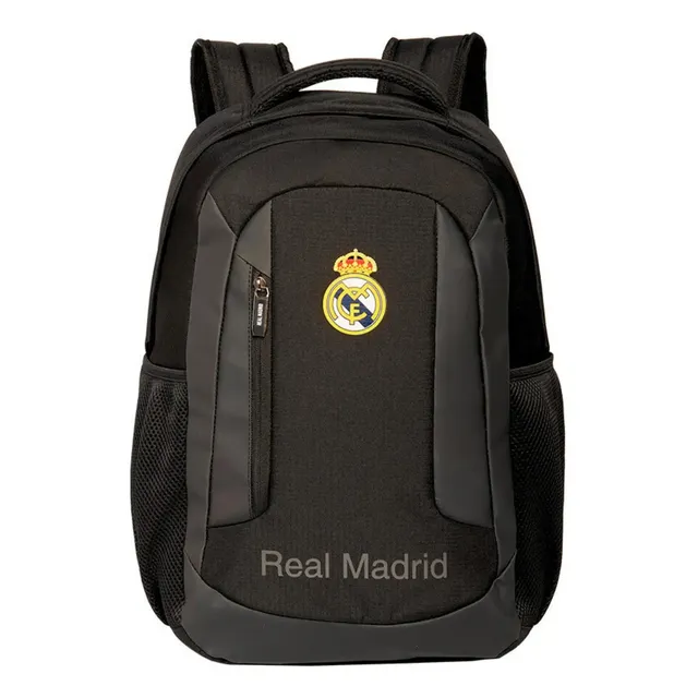 Mochila Real Madrid 16699 B01 Esportiva Preta 49cm Xeryus Preto Logo