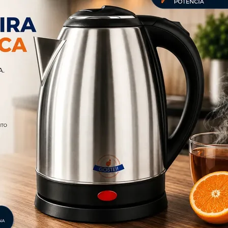 Chaleira Elétrica Gostei! 1,8l 1000w Prata Desligamento Automático