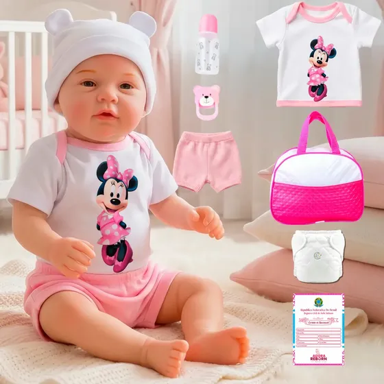Bebê Reborn Boneca Menina Realista Kit Bolsa Maternidade