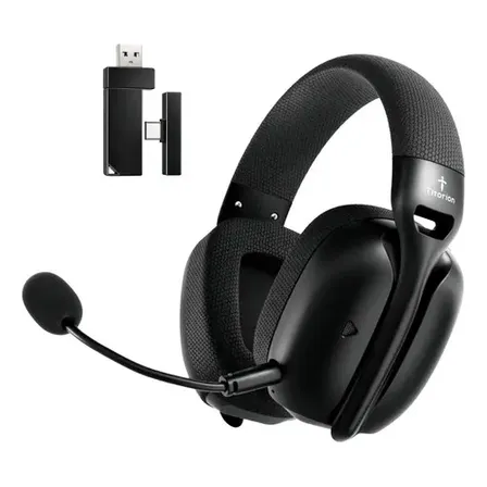 Fone De Ouvido Headset Gamer Sem Fio Titorion Mintak Pro Tri - mode (Wireless 2.4GHz , Bluetooth, Cabo) Ultraleve Preto