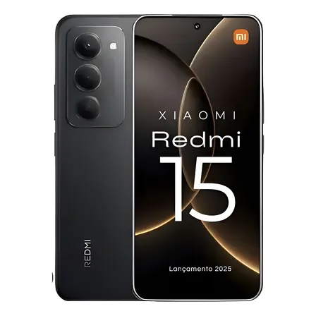 Fone + Xiaomi Redmi 15 256gb 8gb Ram Global 2025+brinde Pret Preto
