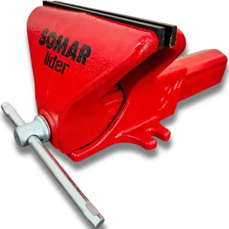 Torno Morsa De Bancada Fixo N° 8 Lider Somar Profissional Vermelho