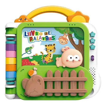 Brinquedo Livro Interativo Para Bebê Alfabetização Maxi Baby