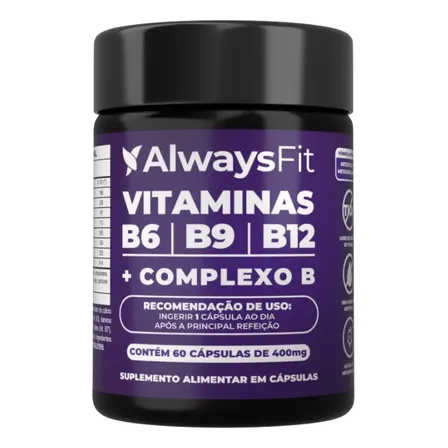Complexo B Alwaysfit | Metilfolato + Metilcobalamina + Vitaminas Do Complexo B | 60 Cápsulas Sem Sabor