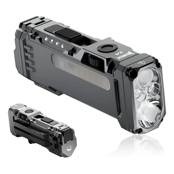 Lanterna recarregável Edc poderosa Wuben X4 Rgb 1500 lúmens Lanterna cinza cinza claro