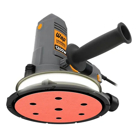 Lixadeira De Parede Wap Wf Lp01 1200w 2700 Rpm Com Empunhadura Auxiliar, Iluminação Led E Sucção De Poeira 127v Cinza 60 Hz