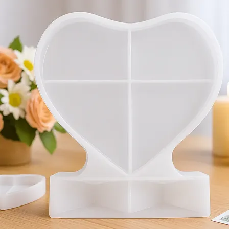 Moldura Grande Coração Resina Silicone Artesanato Diy Branco Branco