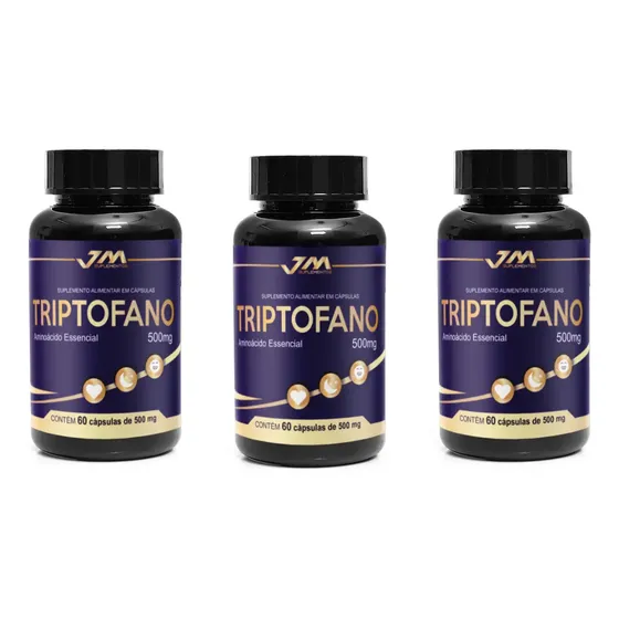 Triptofano Pure Concentrado 5htp 1000mg 60 Capsulas (3 Potes ) Jmsuplementos