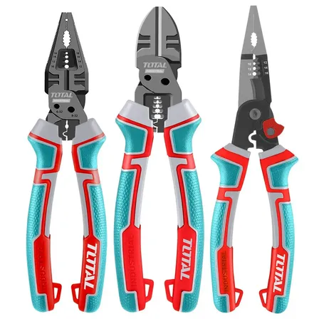 Conjunto Total De 3 Alicates, Pinças Multifuncionais De 20 Cm, Linha Industrial, Alto Torque - Tht2mk231
