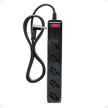 Filtro De Linha Clamper Iclamper Energia 5 Tomadas Com Dps Protetor Regua Extensao Proteção Contra Surtos Elétricos Bivolt Cabo 1 Metro Cor Preto 127/220v